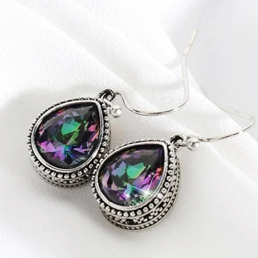 πHPπ π¦ 3/$24 925 Silver Vintage-inspired mystic topaz earrings / NWOT - Picture 3 of 7